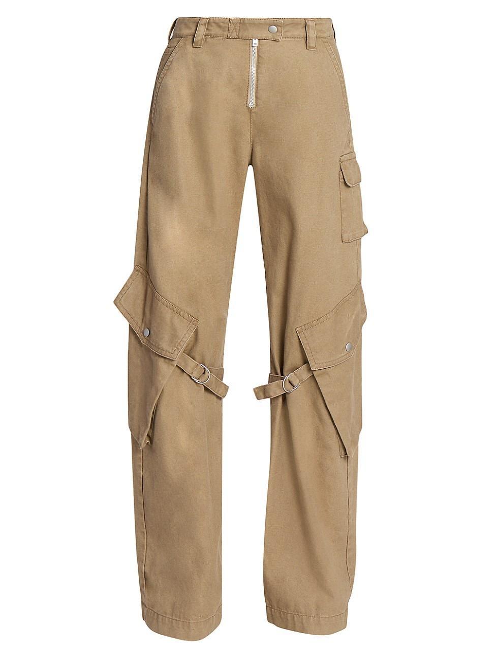 Womens Potinal Cotton Straight-Leg Pants Product Image