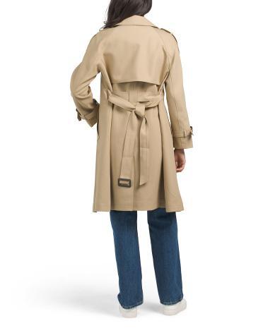 Belted Double Breasted Trench Coat for Women Product Image