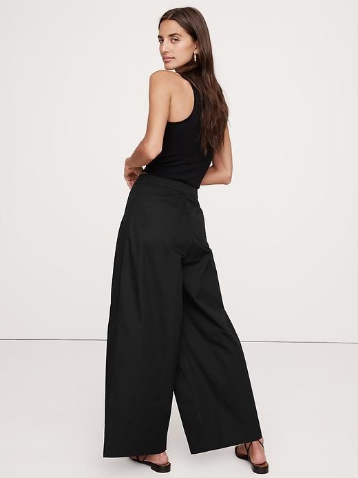 High-Rise Ultra-Wide Leg Poplin Pant Product Image