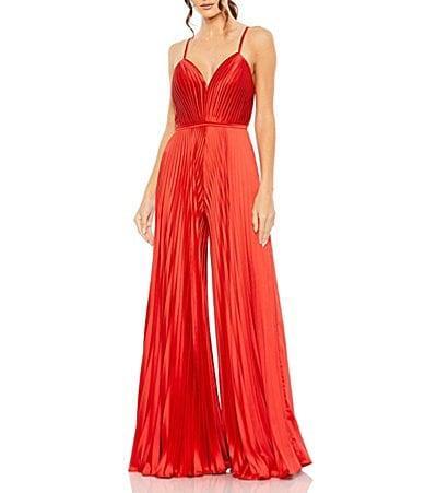 Womens Ieena Pleated Satin Wide-Leg Jumpsuit Product Image