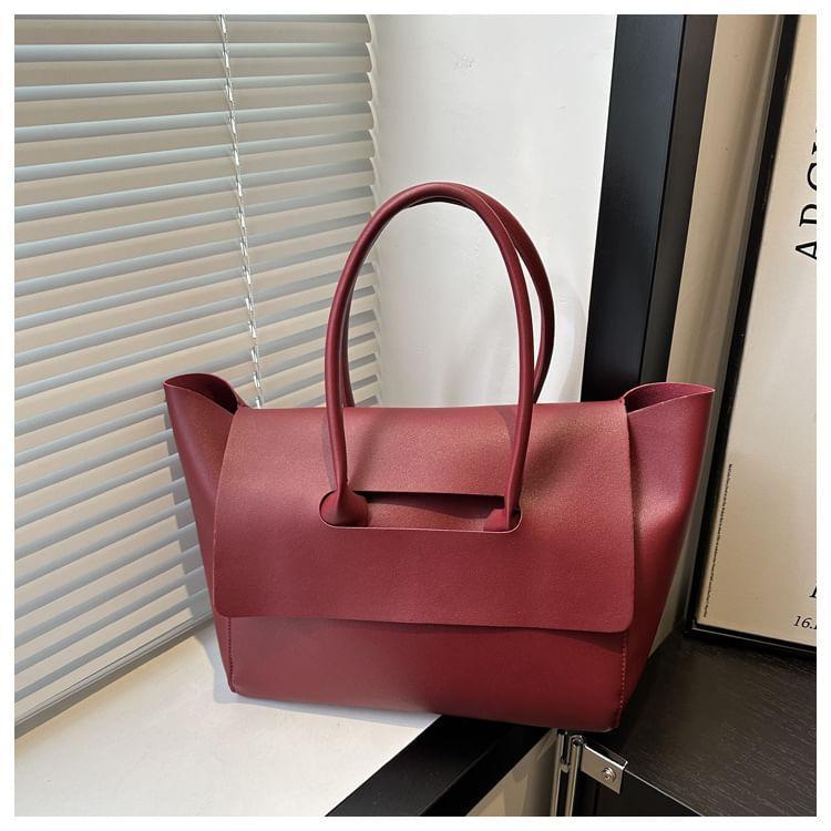 Flap Faux Leather Tote Bag product image