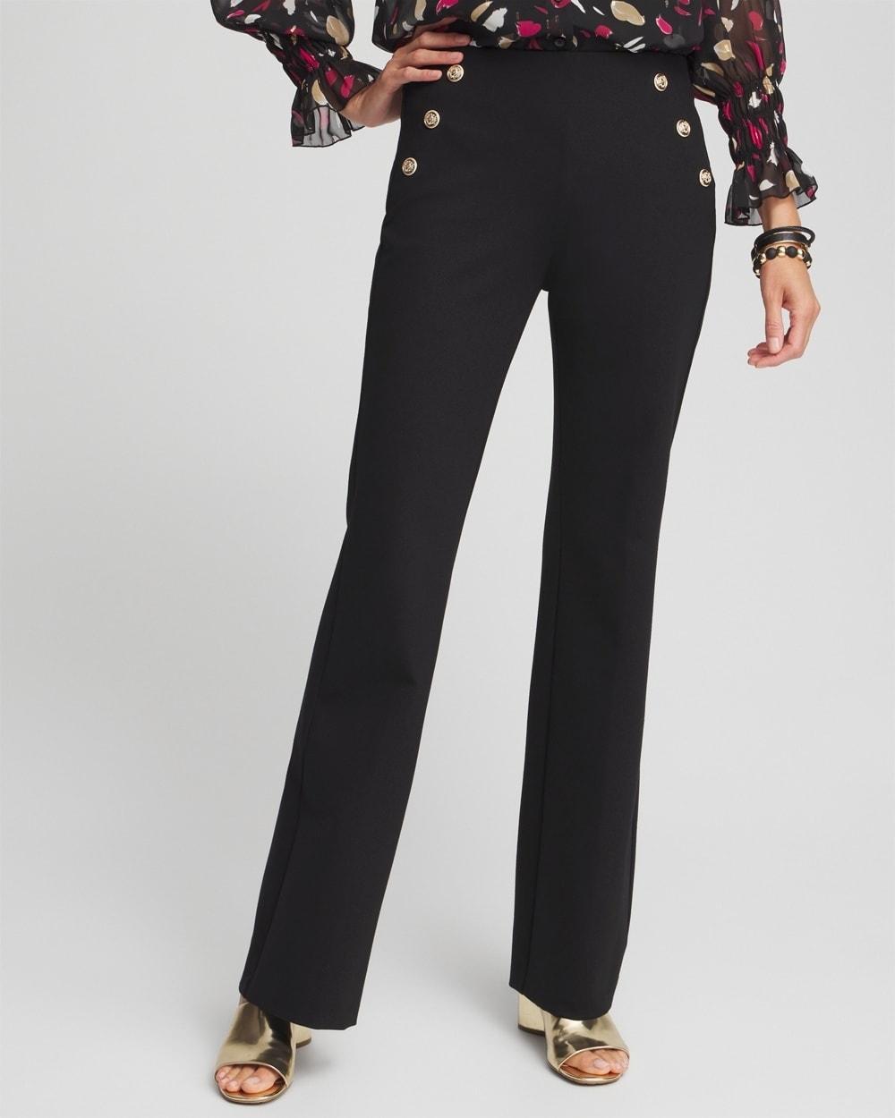 Juliet Ponte Button Detail Flare Pants Product Image