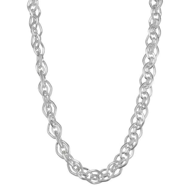 Nine West Silver-Tone 17 in. Twisted Link Collar Necklace, Womens, Silver Tone Product Image