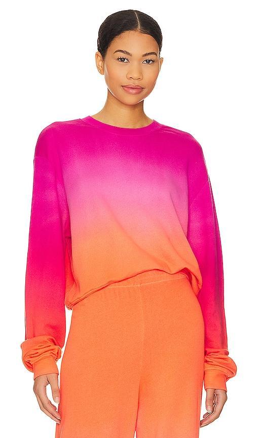 Michael Lauren Exon Drop Shoulder Crop Pullover Sweatshirt in Pink. Size L, S, XS. Product Image