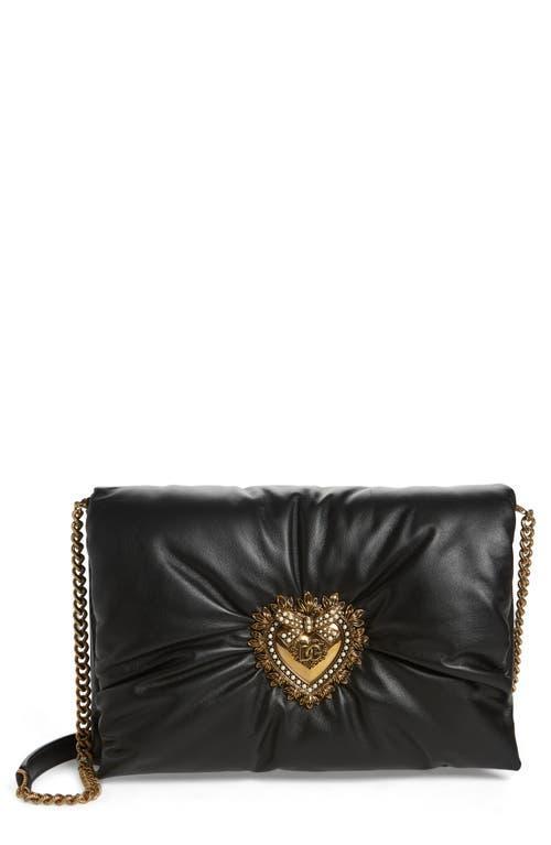 Dolce & Gabbana Devotion Logo Heart Puffy Leather Crossbody Bag Product Image