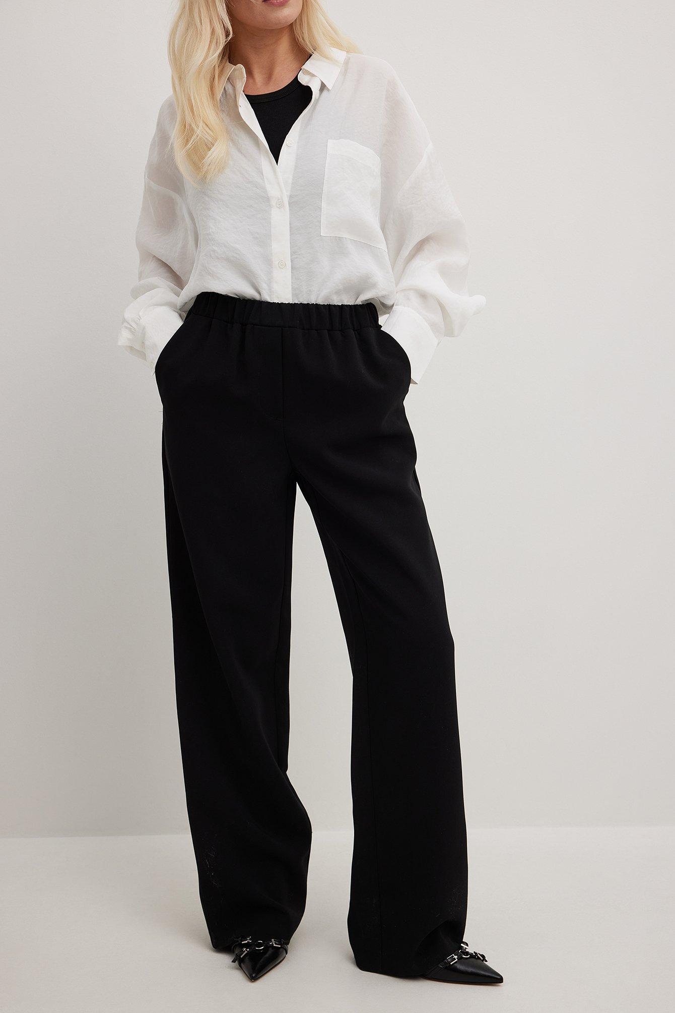 Elastic Waist Wide Leg Pants Product Image