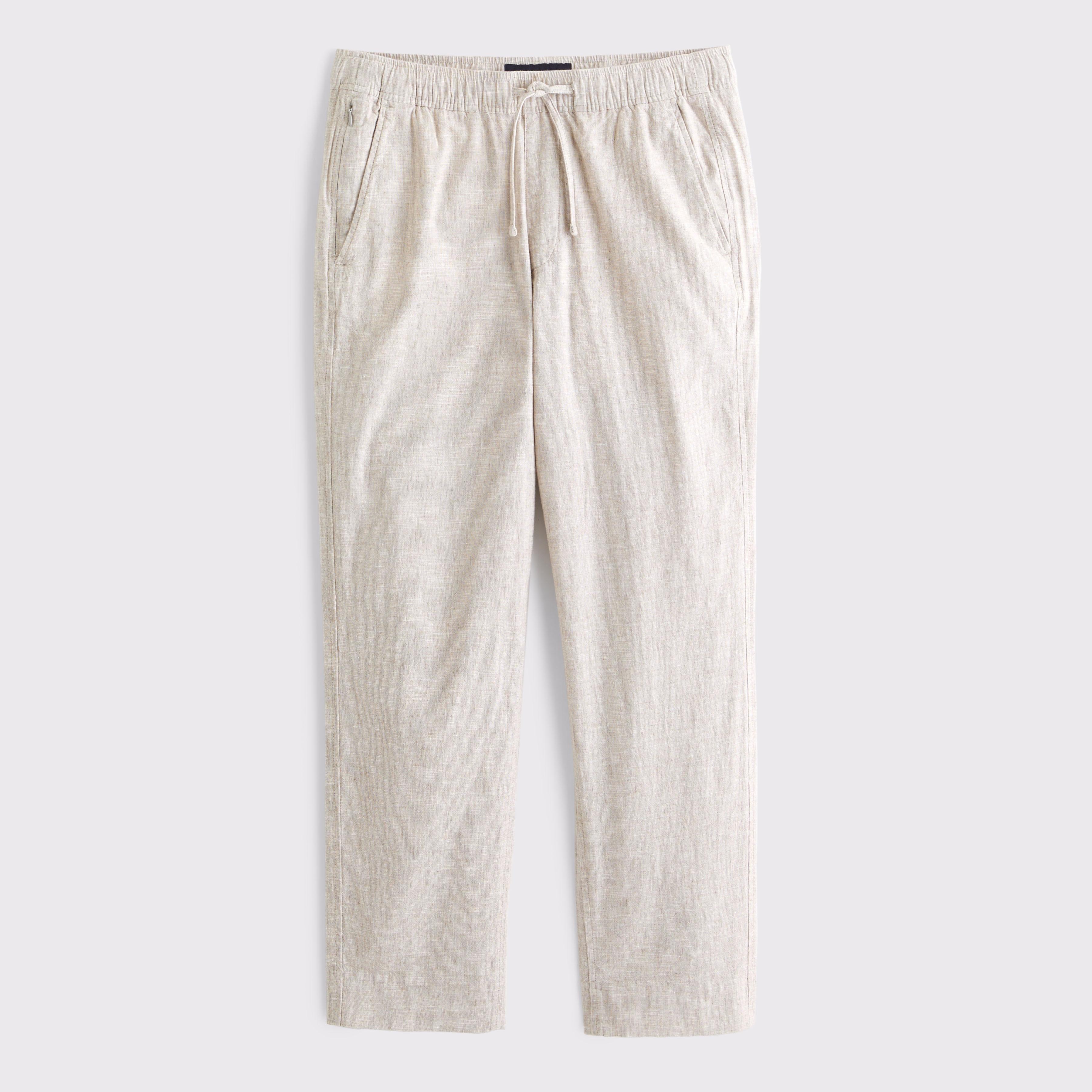 Loose Linen-Blend Pull-On Pant Product Image