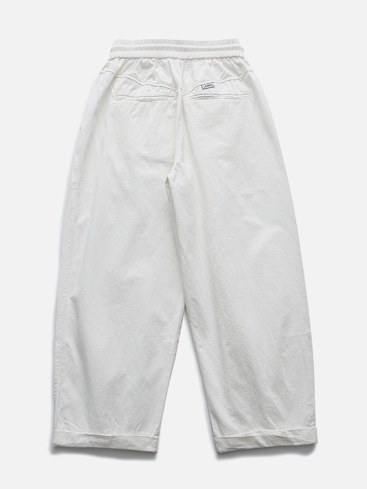 Solid Fold Drawstring Pants Product Image