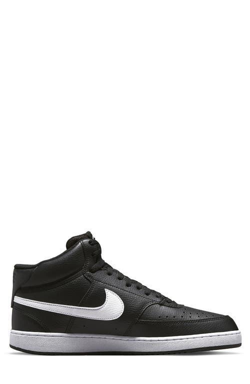 NIKE Court Vision Mid Sneaker In Black/white/black Product Image