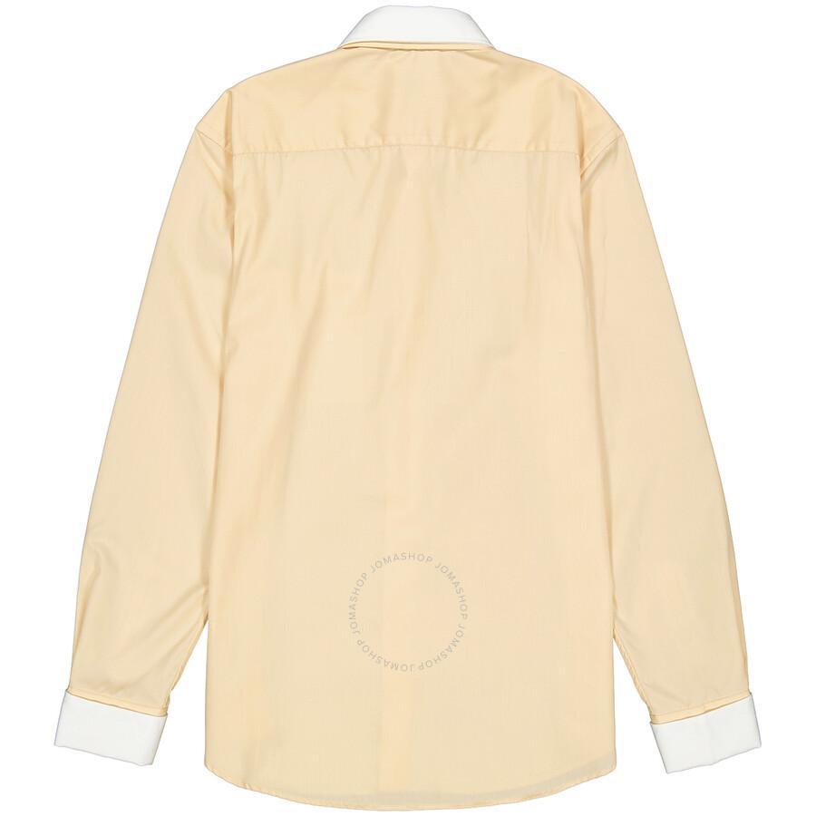 BURBERRY Contrast Double Collar Cotton Poplin Shirt In Buttermilk Product Image