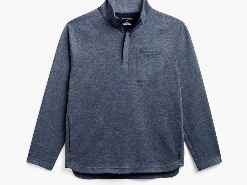 Blue Denim Heather Men's Fusion Double-Knit 1/4 Zip Product Image