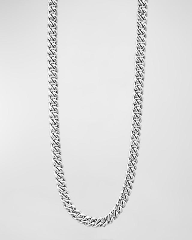 Mens Sterling Silver Anthem Curb Chain Necklace, 8mm, 24in Product Image