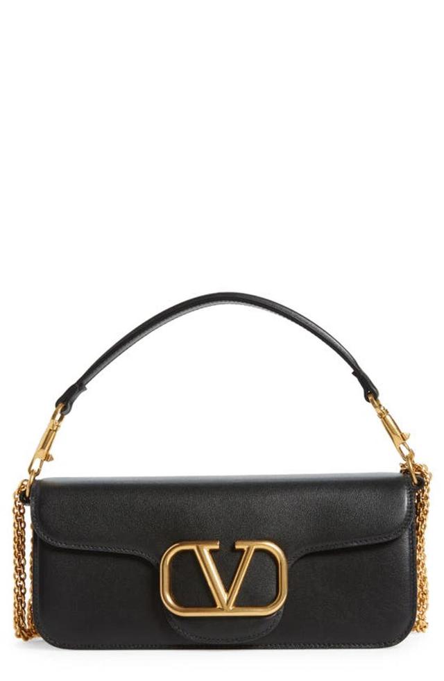 Vlogo Leather Shoulder Bag In Nero Product Image