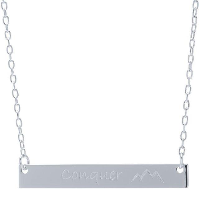 Sterling Silver Conquer Bar Necklace, Womens Silver Tone Product Image