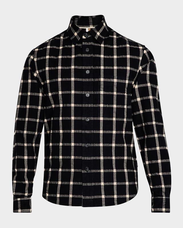 Mens Owen Cotton Check Sport Shirt Product Image