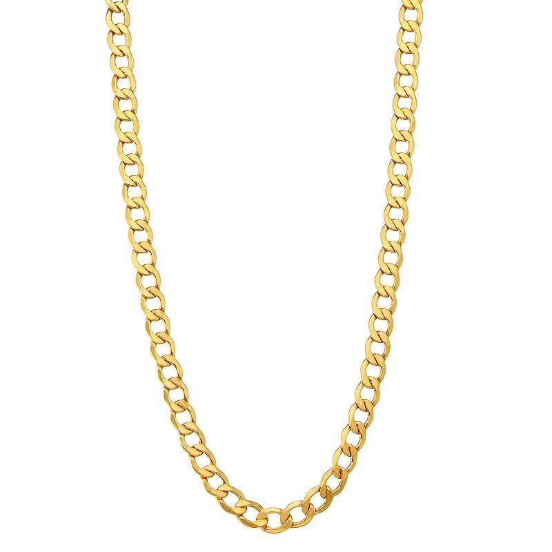 Jordan Blue Mens 14k Gold Cuban Curb Chain Necklace Yellow Product Image