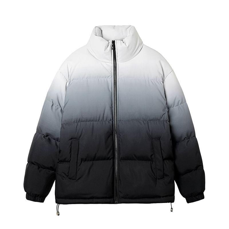 Gradient Zip Puffer Jacket Product Image