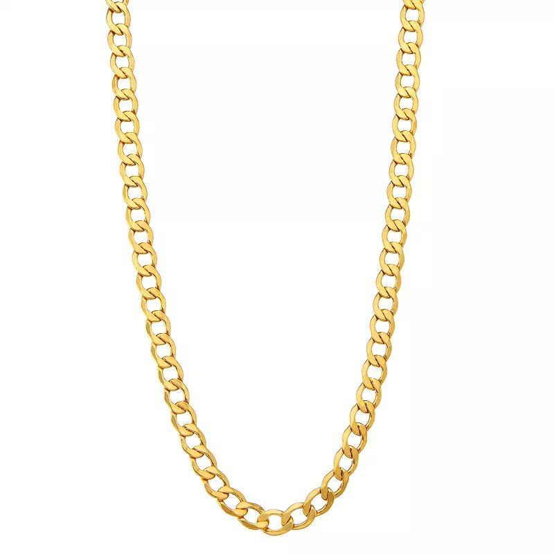 Jordan Blue Mens 10k Gold 6.4mm Curb Chain Necklace Yellow Product Image