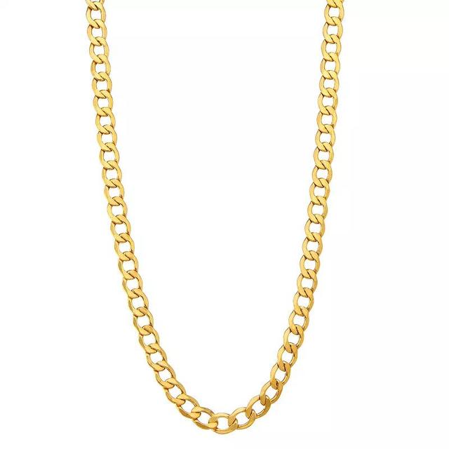 Jordan Blue Mens 10k Gold 6.4mm Curb Chain Necklace Product Image