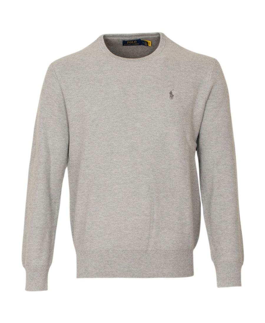 POLO RALPH LAUREN Polo Pony-embroidered Cotton Jumper In Gray Product Image