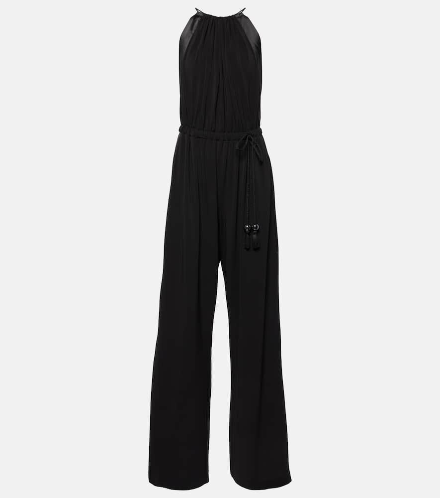 Ubi Silk Satin-trimmed Jersey Jumpsuit In Black Product Image