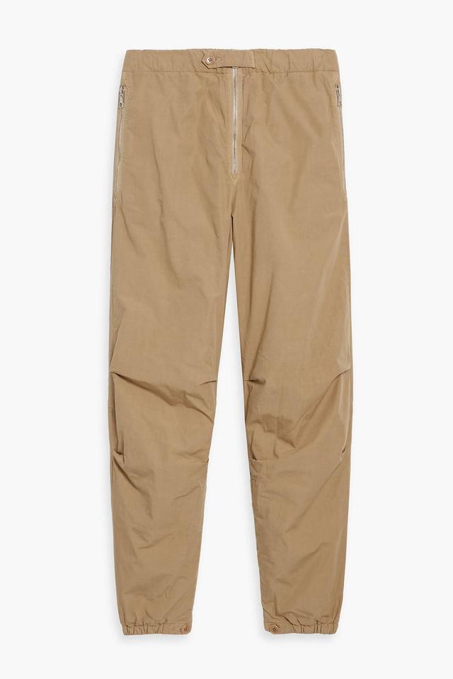 Zip-detailed Cotton-canvas Pants In Sand Product Image