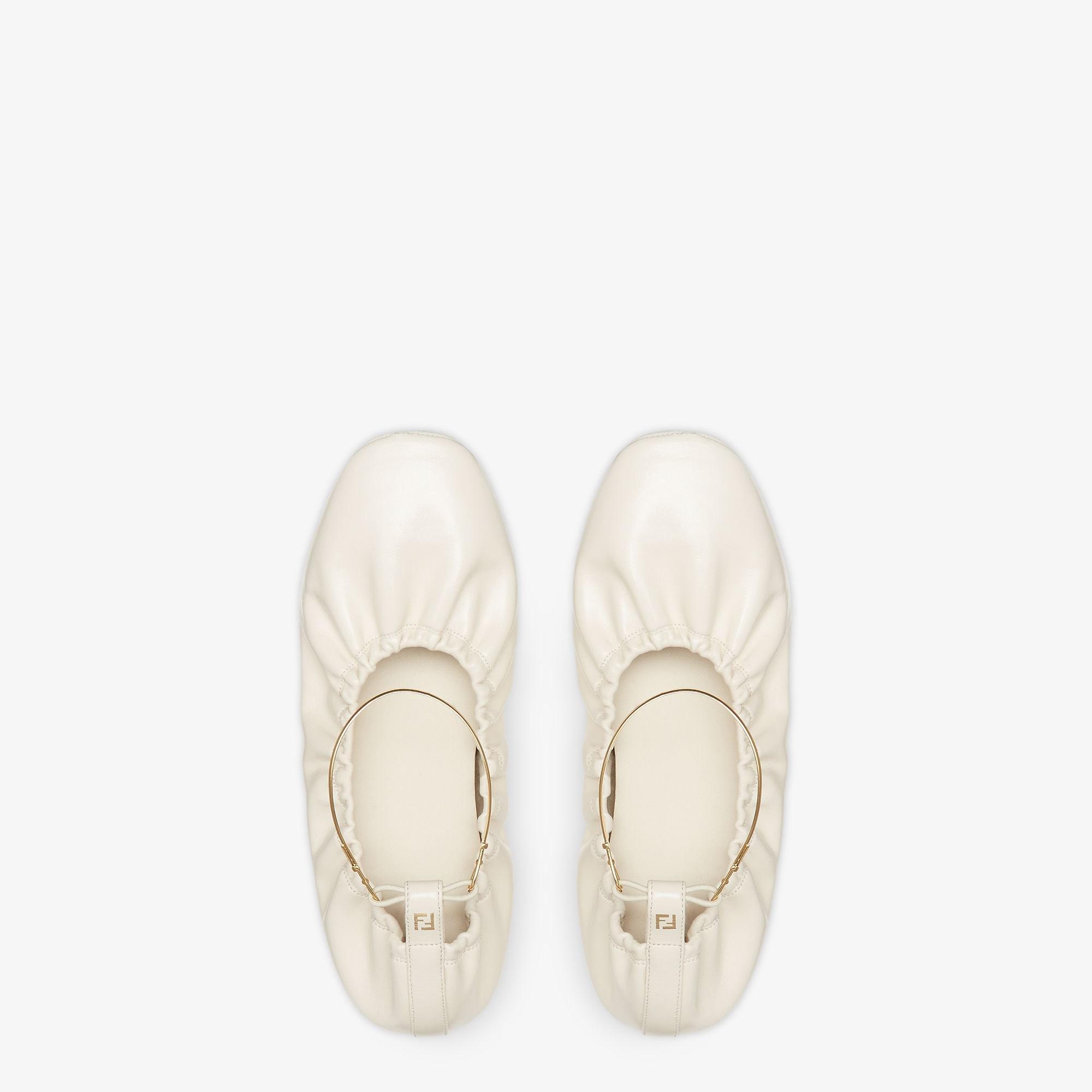 Fendi FiloWhite leather ballerinas Product Image