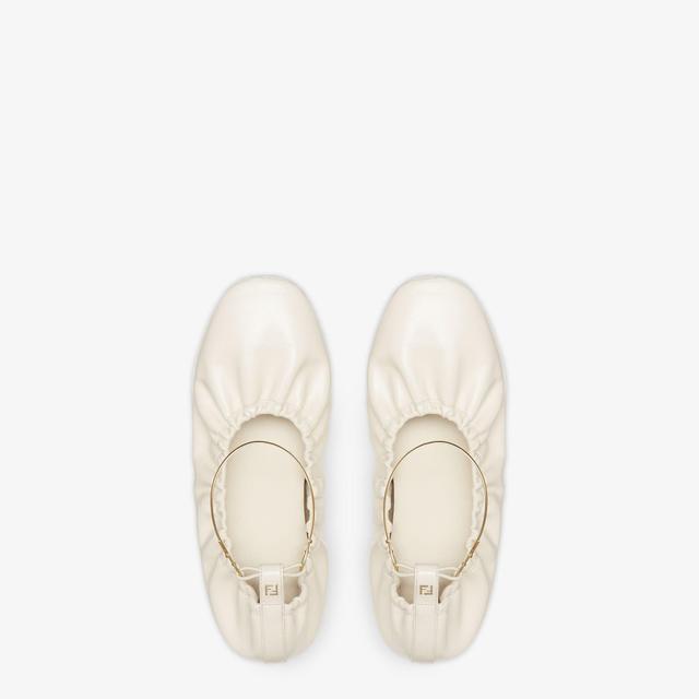 Fendi FiloWhite leather ballerinas Product Image