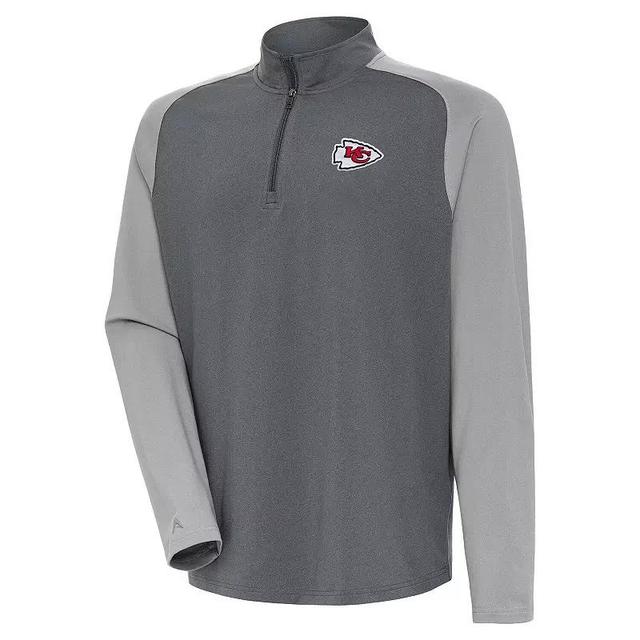 Mens Antigua Heather Gray/Gray Kansas City Chiefs Dauntless Quarter-Zip Top Product Image