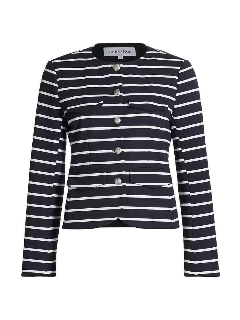 Kensington Striped Knit Button-Up Jacket Product Image