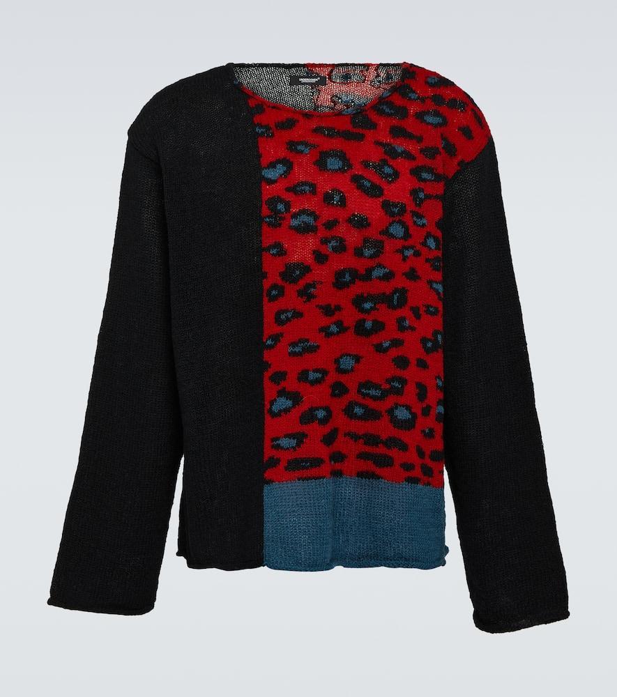 UNDERCOVER Leopard-print Wool Sweater In Black Product Image