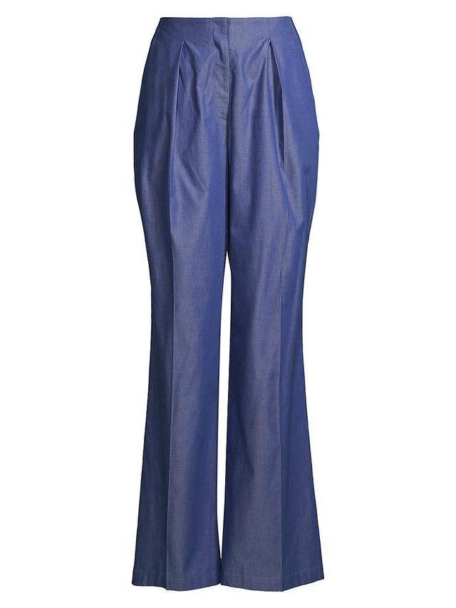 Womens Cotton Wide-Leg Pants Product Image