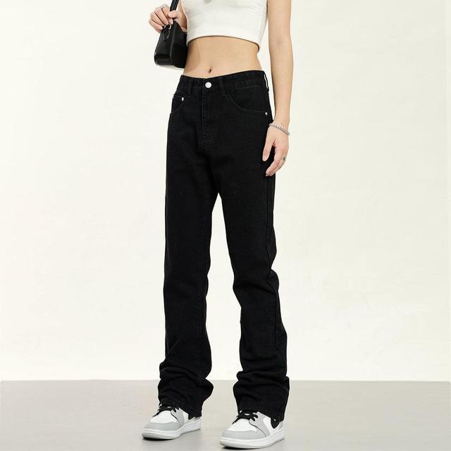 RTK (W) No. 1904 BLACK SLIM STRAIGHT DENIM JEANS Product Image