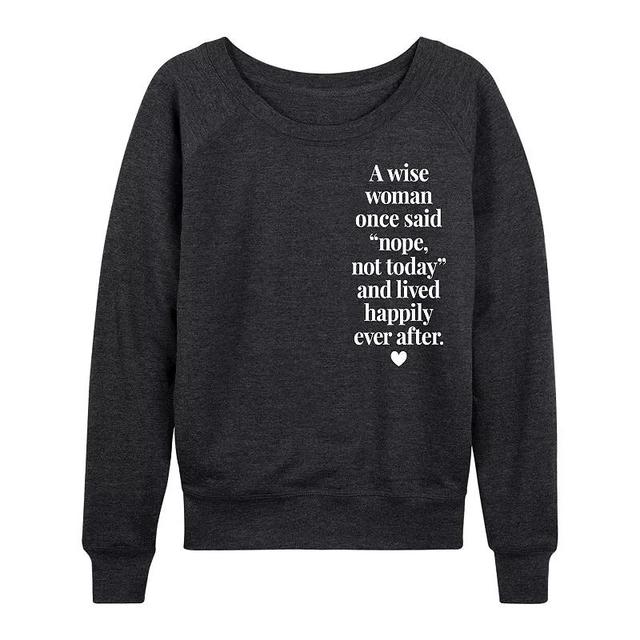 Womens A Wise Woman Once Said Lightweight French Terry Sweatshirt, Girls Heather Grey Product Image