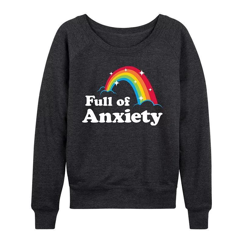 Plus Size Full of Anxiety Lightweight French Terry Sweatshirt, Womens Heather Grey Product Image