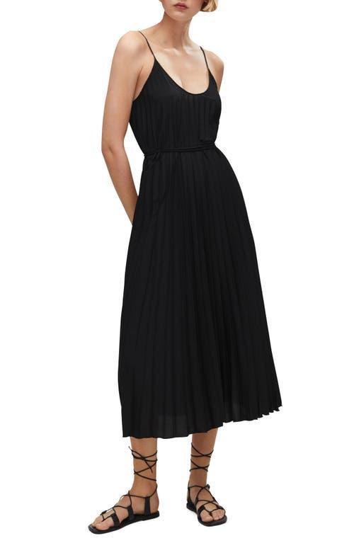 MANGO Tie Waist Pleated Dress Product Image