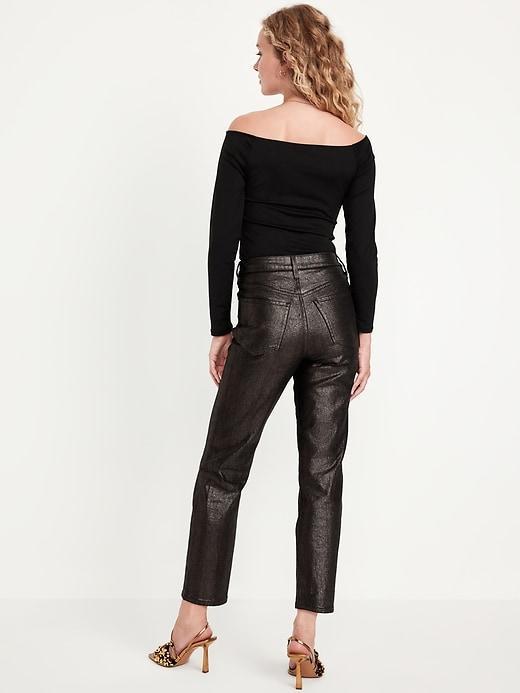 High-Waisted Shine OG Straight Ankle Jeans Product Image