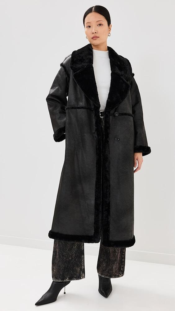 Avec Les Filles Faux Shearling Longline Coat | Shopbop Product Image