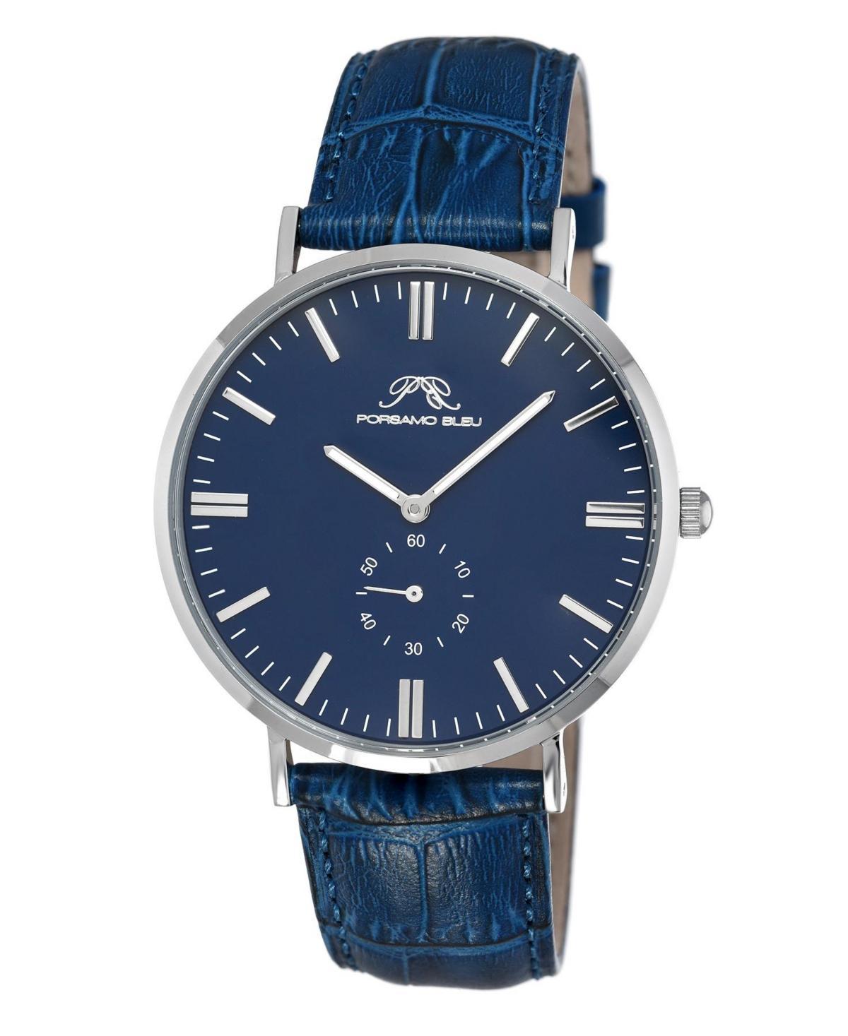 Porsamo Bleu Mens Henry Genuine Leather Band Watch 842BHEL - Blue Product Image