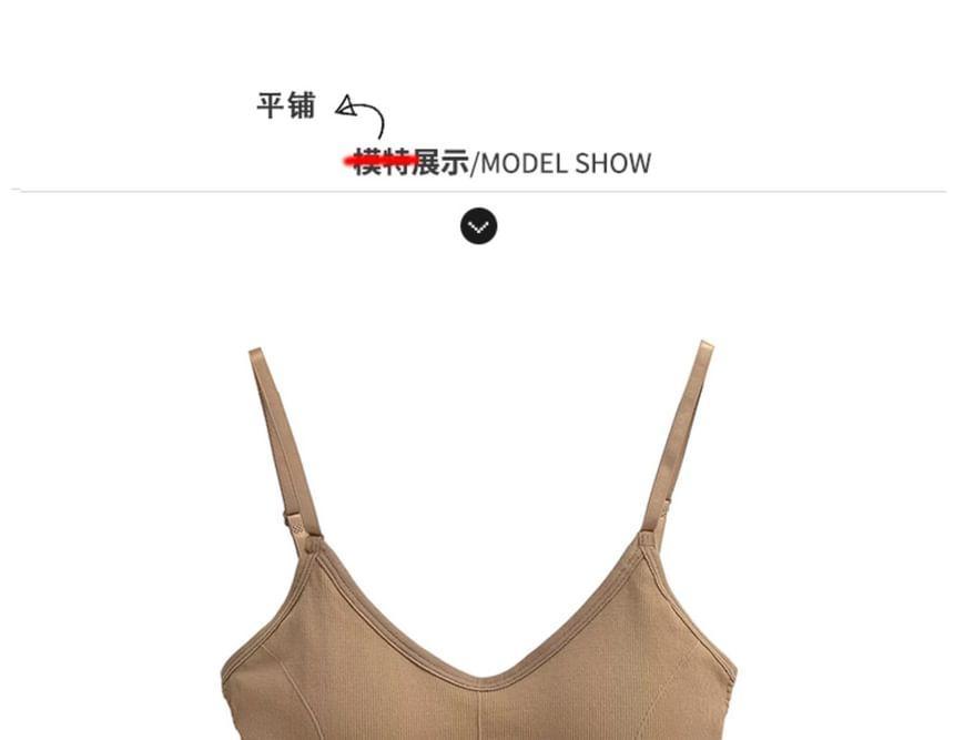 V-Neck Bralette with Pad in 5 Colors Product Image