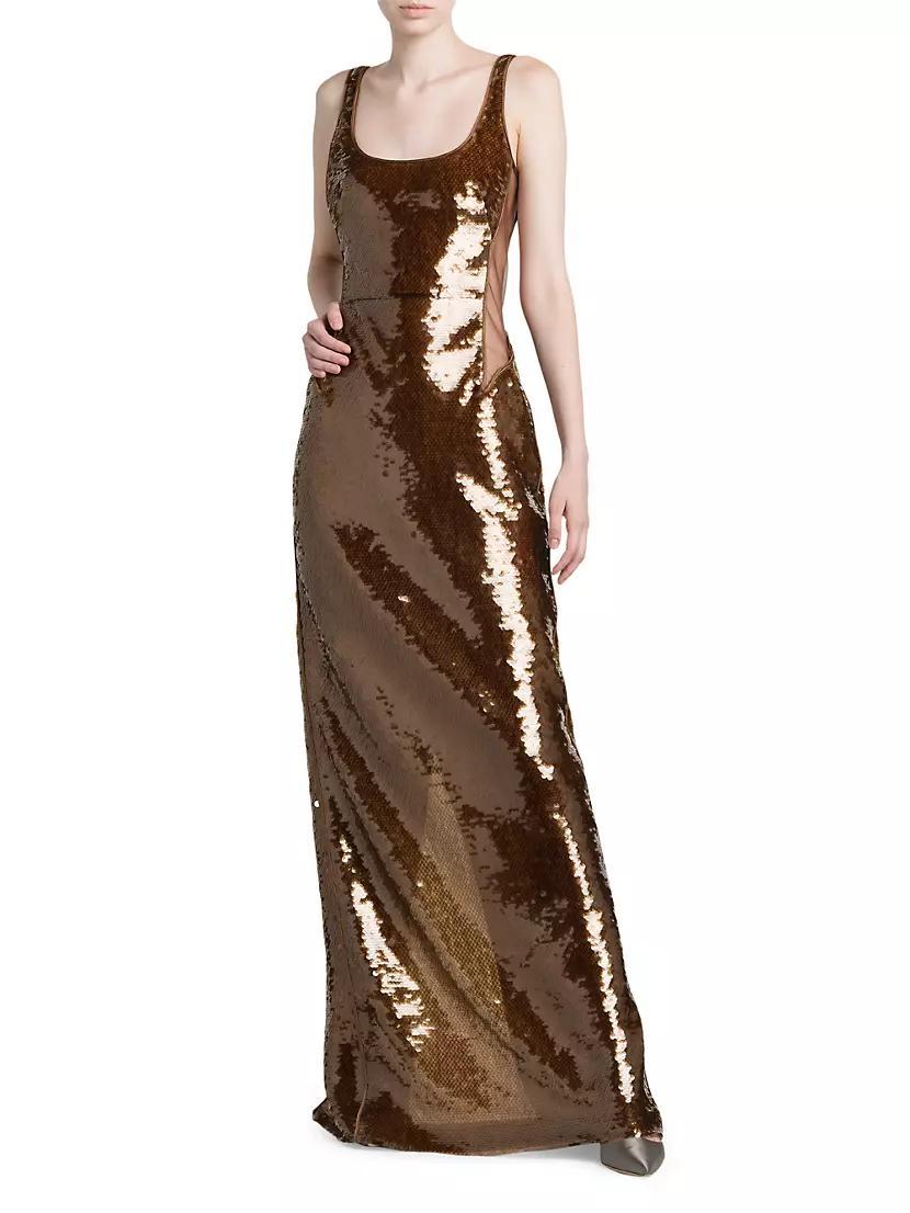 Sequined Scoopneck Gown Product Image