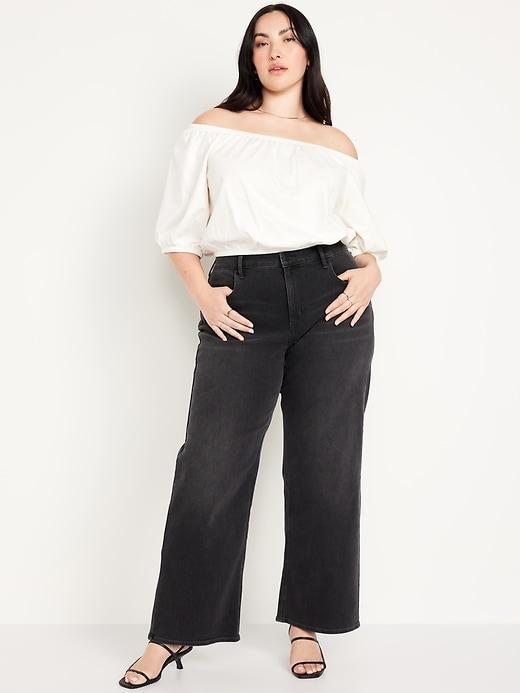 High-Waisted Wow Wide-Leg Jeans Product Image