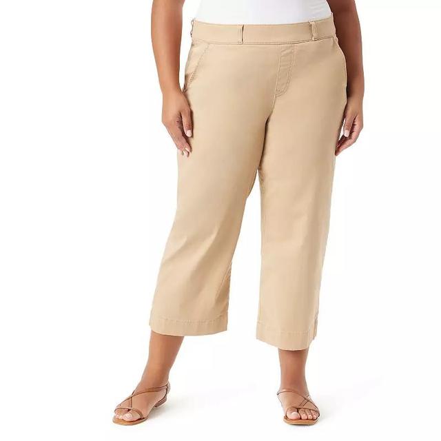 Plus Size Gloria Vanderbilt Shape Effect Pull-On Wide Leg Trousers, Womens Product Image