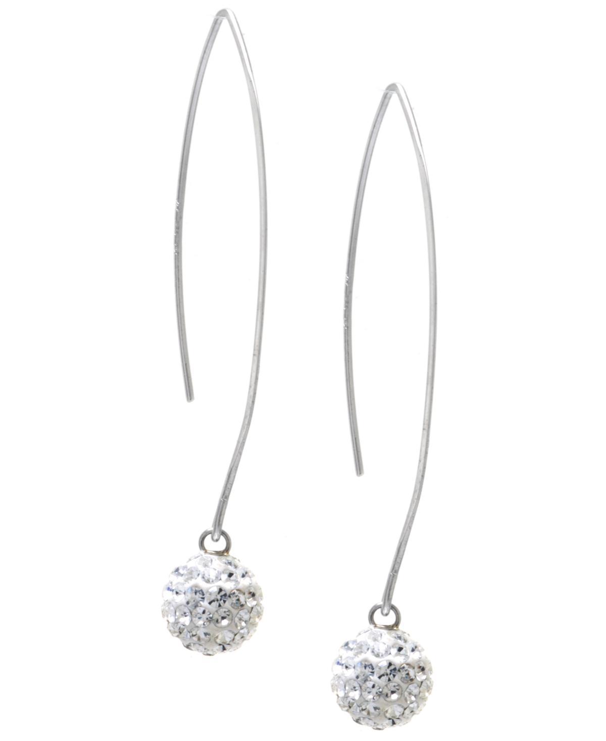 Silver Treasures Crystal Sterling Silver Drop Earrings, One Size Product Image