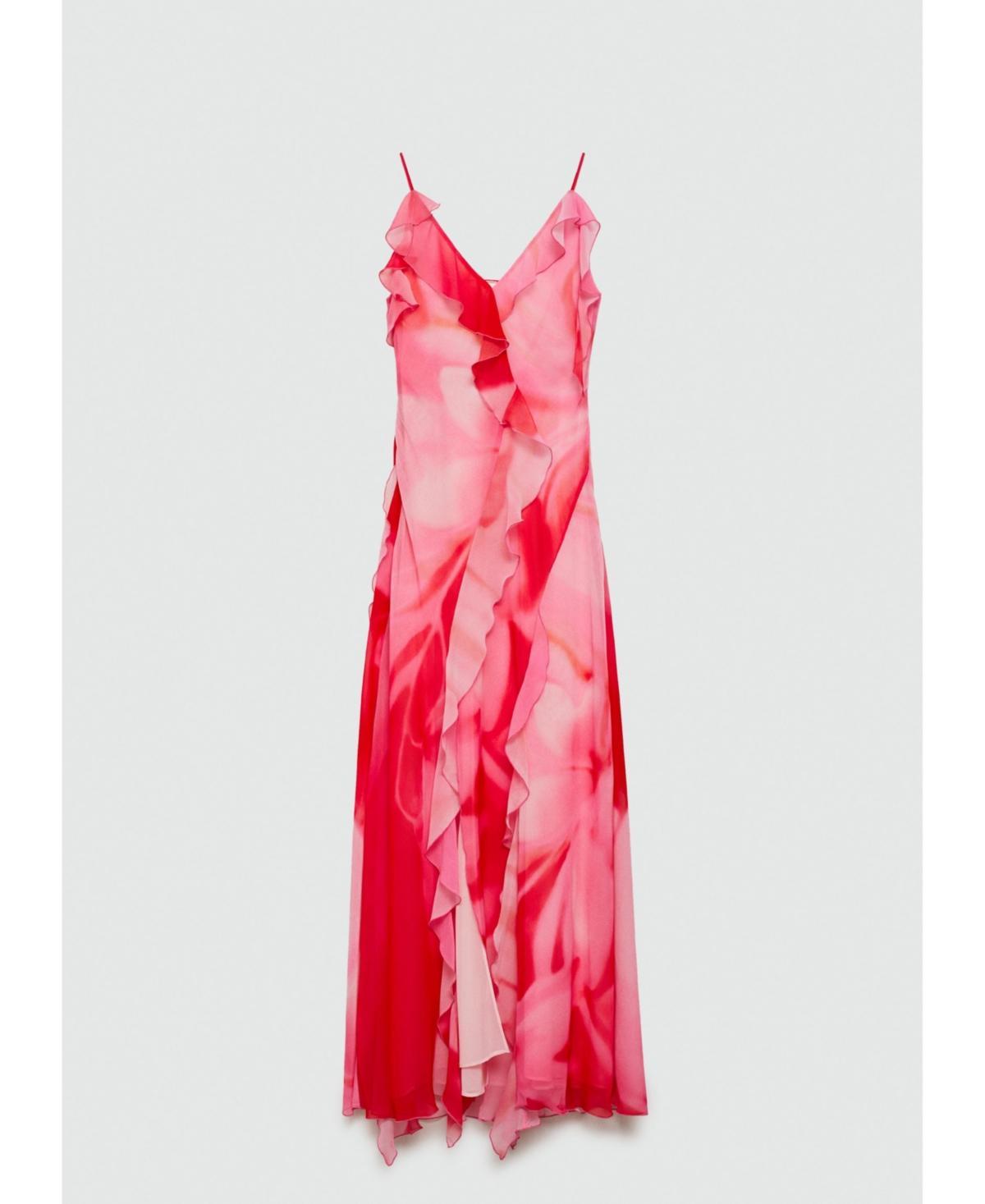 Mango Womens Ruffles Slit Dress Product Image