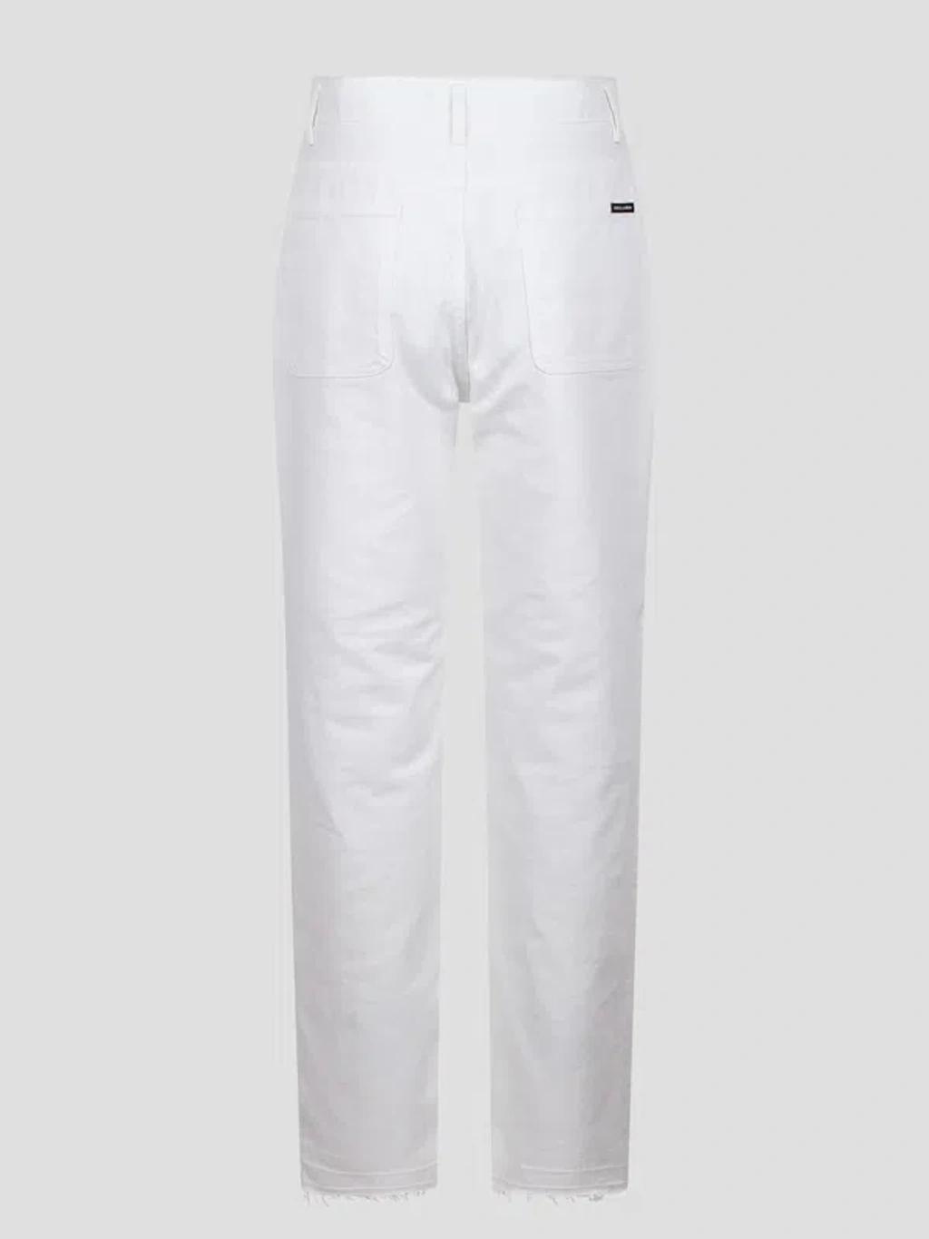 DOLCE & GABBANA High Waisted Elongated Jeans In White Product Image