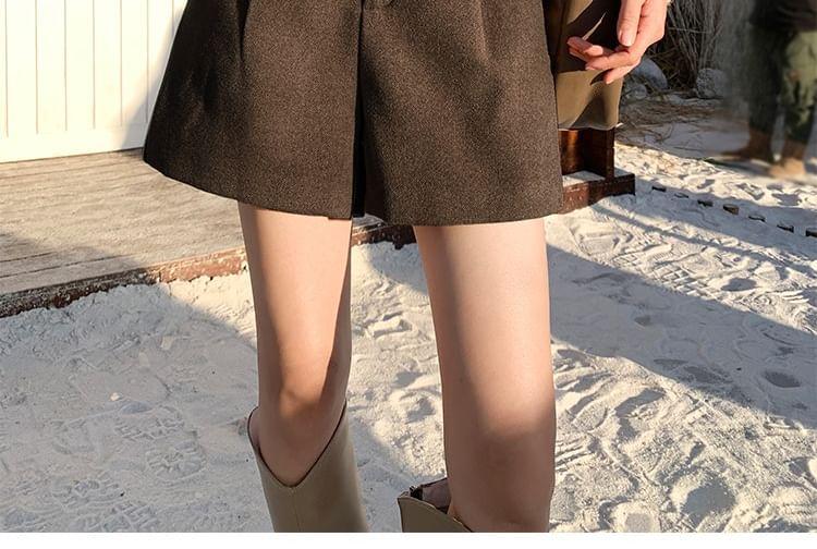 High Waist Plain Dress Shorts Product Image