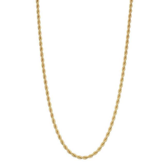 Mens Unbranded 14K over Brass 24 Diamond Cut Rope Chain Necklace, Mens, Gold Tone Product Image