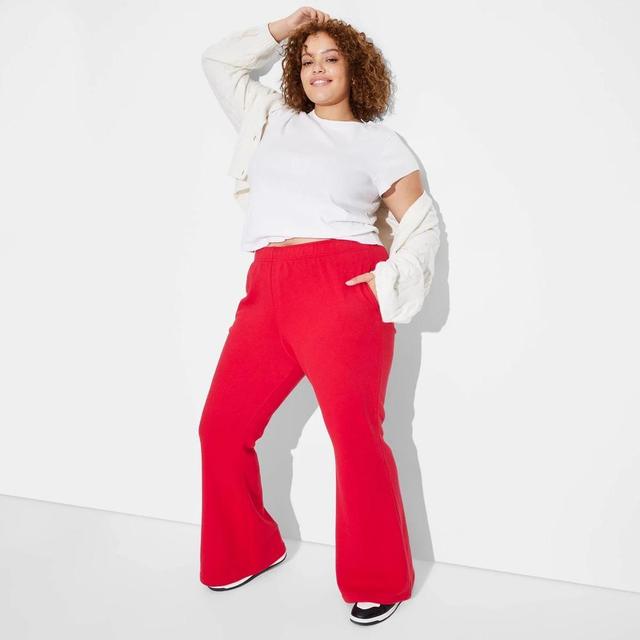 Womens High-Rise Flare Sweatpants - Wild Fable Red XXL Product Image