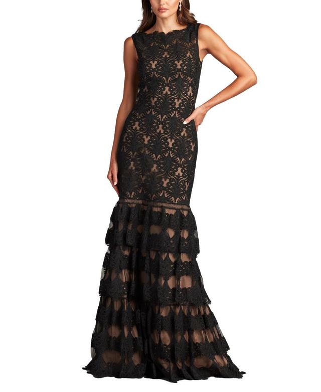 Womens Corded Lace Sleeveless Mermaid Gown Product Image